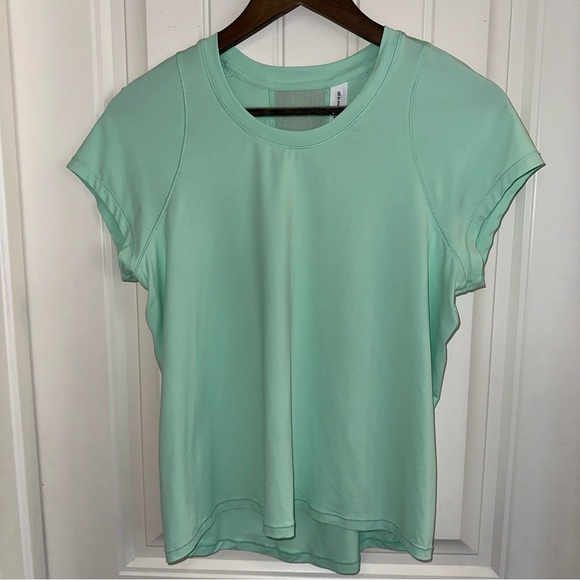 All in motion mint green back vented cap sleeve athletic top woman S - Picture 2 of 9